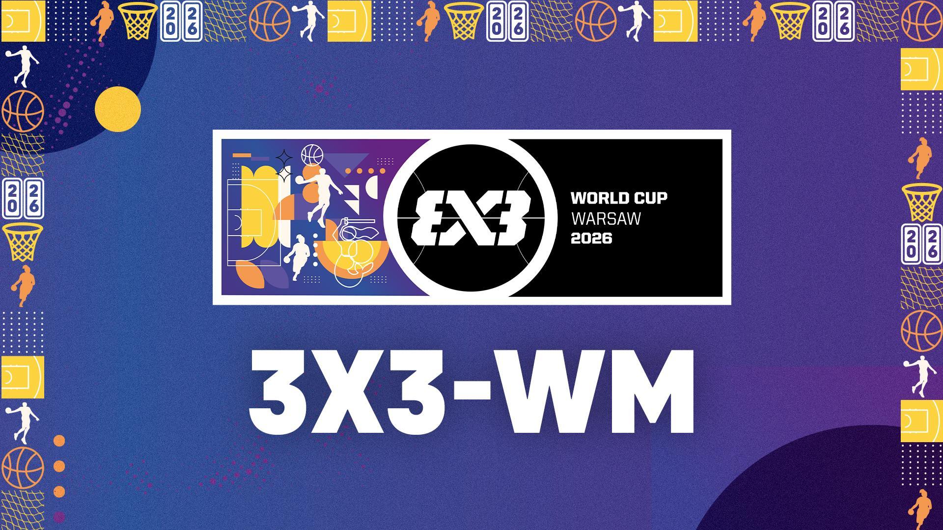 Werbegrafik mit dem 3x3 World Cup Motiv